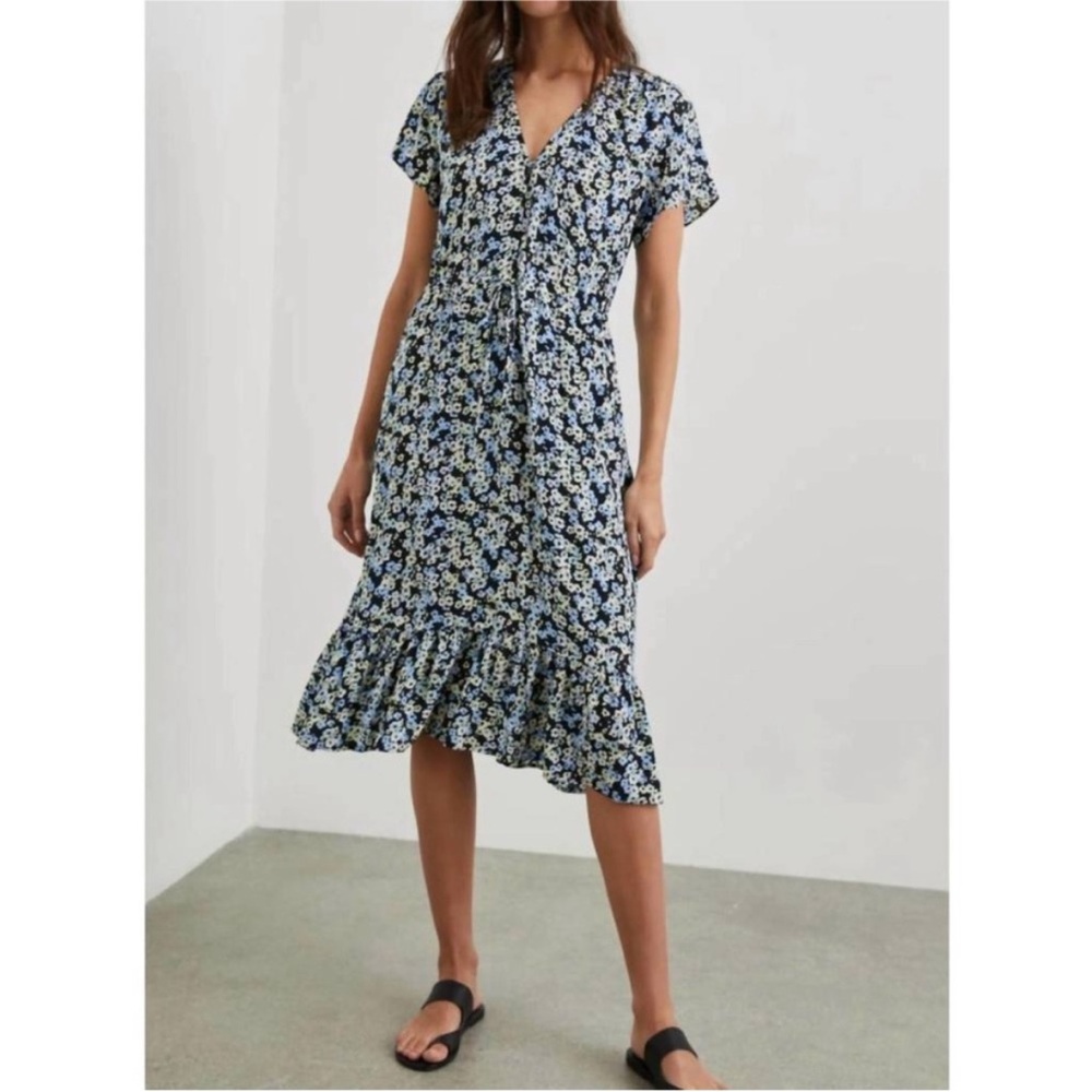 Rails Blue and White Floral Midi Dress